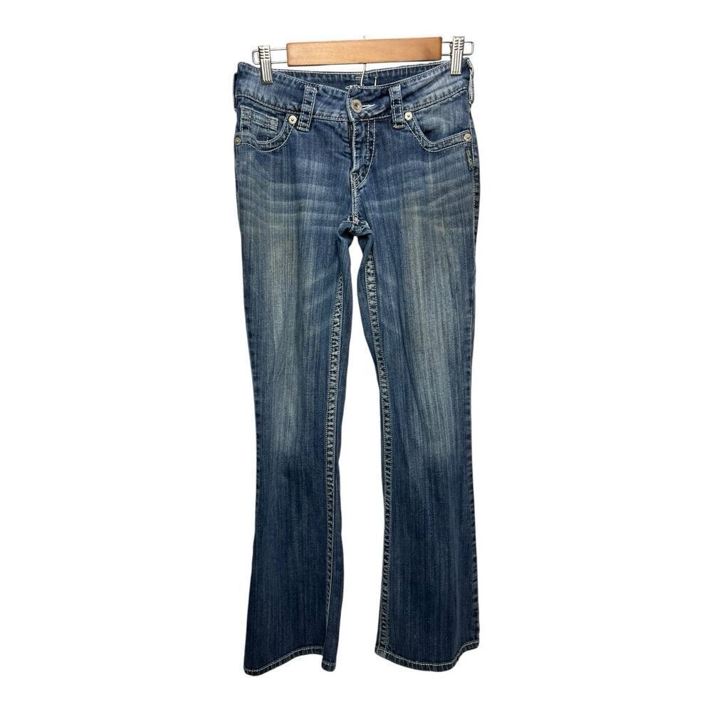 Vintage Silver Suki Bootcut Jeans Womens 26x32 Blue Stretch Y2K